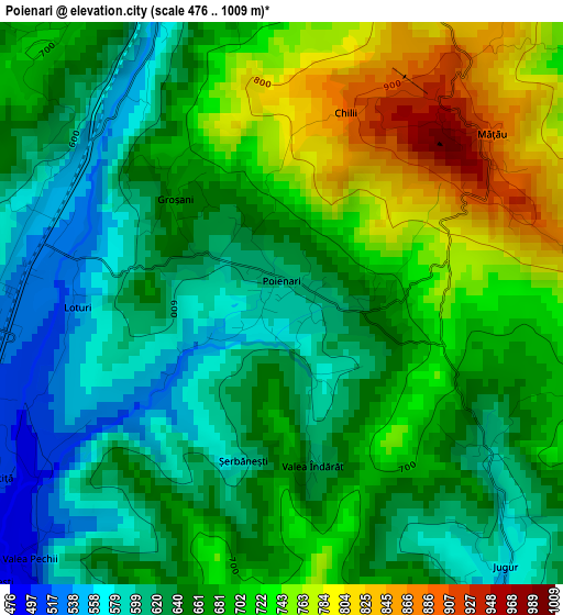 Poienari elevation map