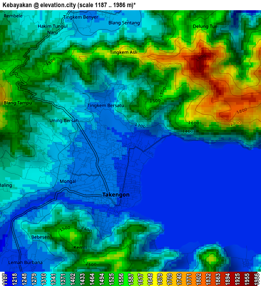 Kebayakan elevation map