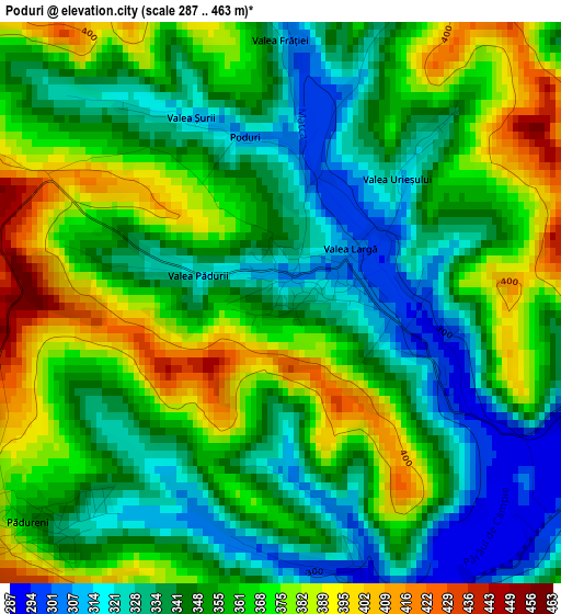 Poduri elevation map