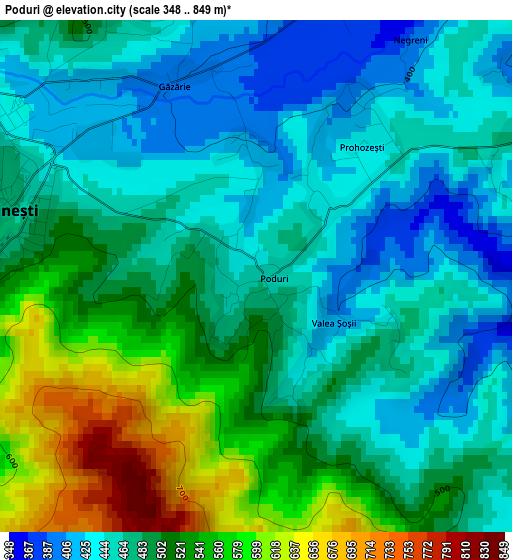 Poduri elevation map