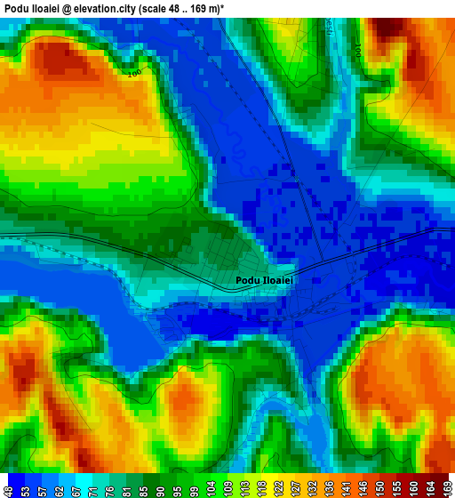 Podu Iloaiei elevation map