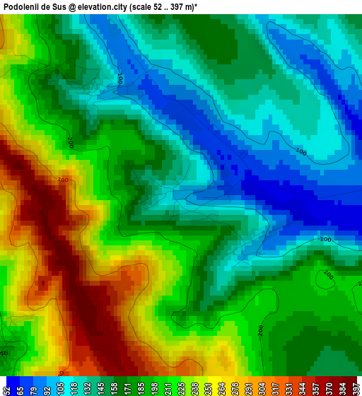 Podolenii de Sus elevation map