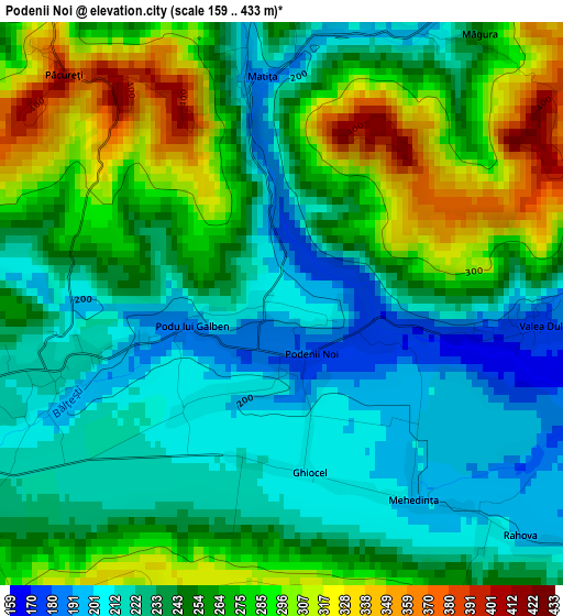 Podenii Noi elevation map