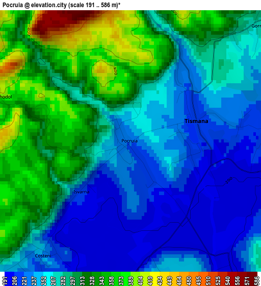 Pocruia elevation map