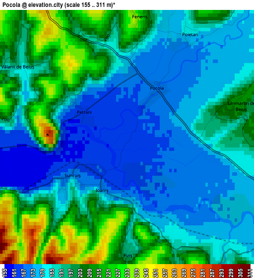 Pocola elevation map