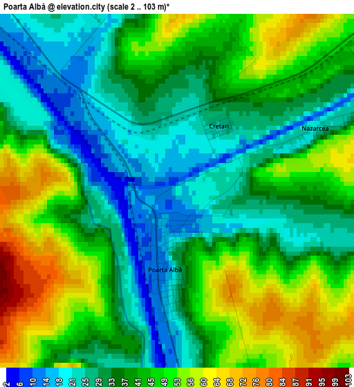 Poarta Albă elevation map