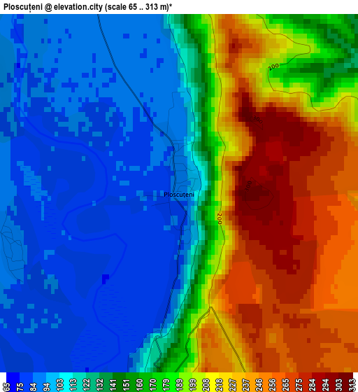 Ploscuțeni elevation map