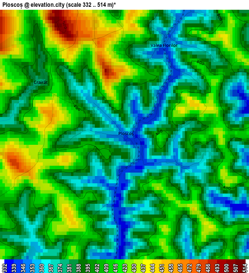 Ploscoș elevation map