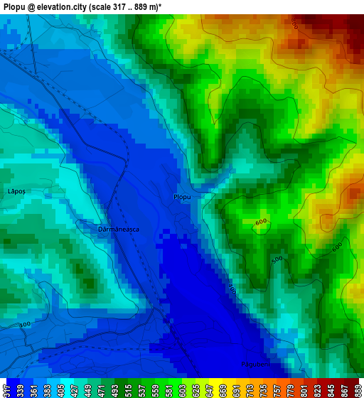 Plopu elevation map