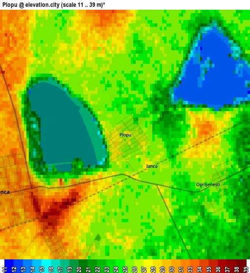 Plopu elevation map