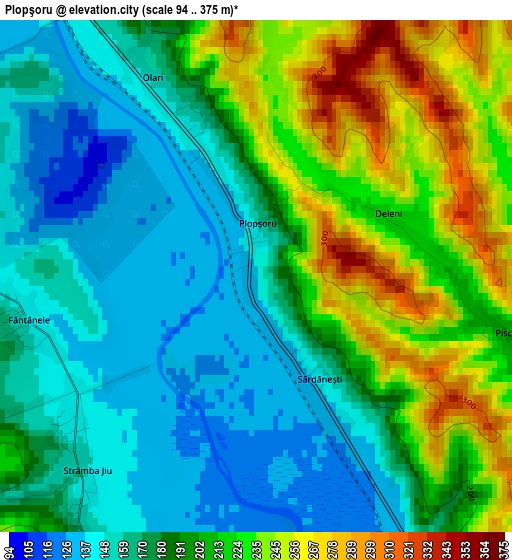 Plopşoru elevation map