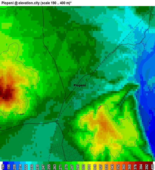 Plopeni elevation map