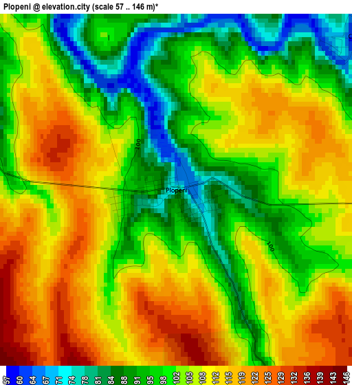 Plopeni elevation map