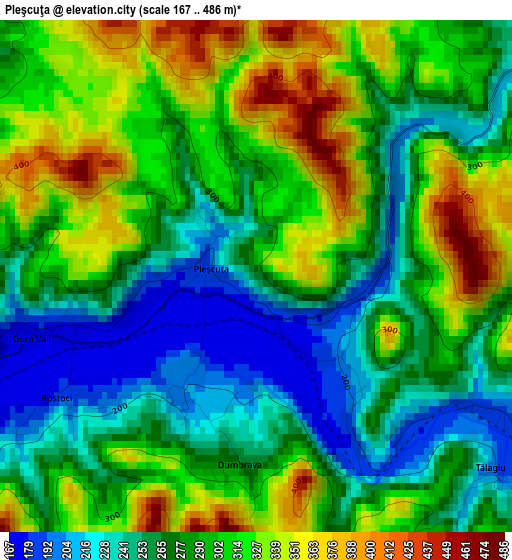 Pleşcuţa elevation map