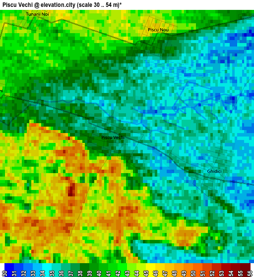 Piscu Vechi elevation map
