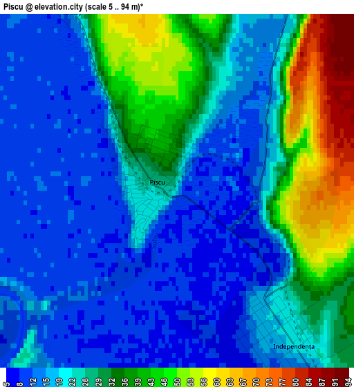 Piscu elevation map