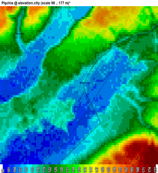 Pişchia elevation map