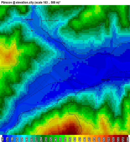 Pârscov elevation map