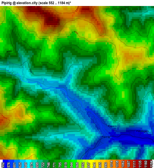 Pipirig elevation map