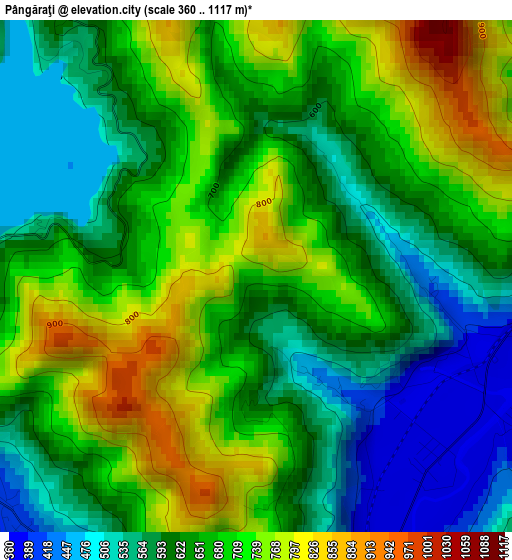 Pângăraţi elevation map