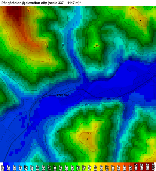 Pângărăcior elevation map