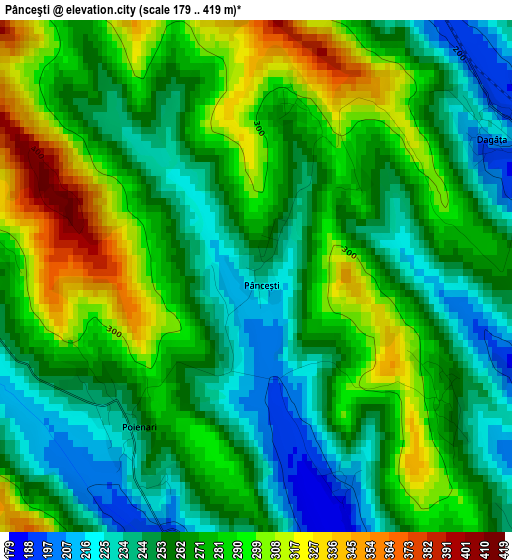 Pânceşti elevation map