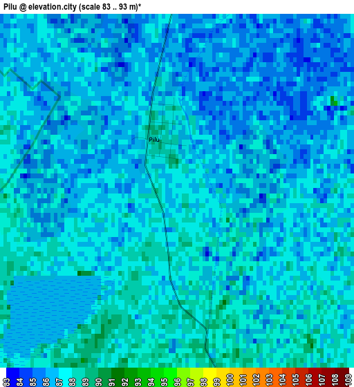 Pilu elevation map