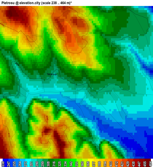 Pietrosu elevation map