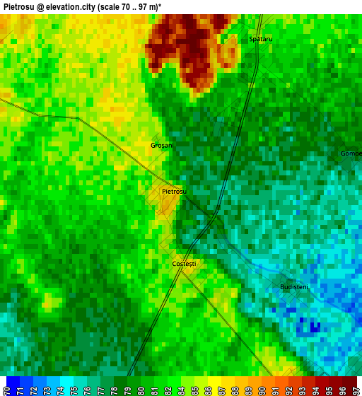 Pietrosu elevation map