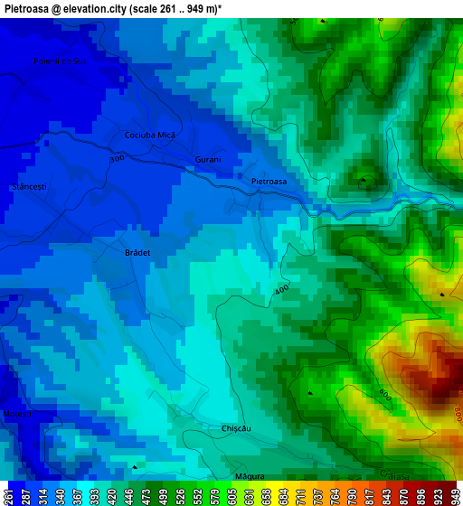 Pietroasa elevation map