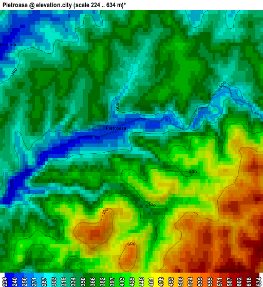 Pietroasa elevation map