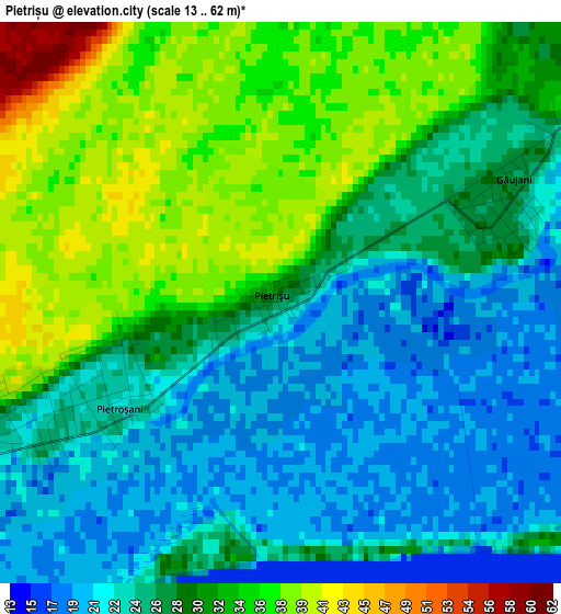 Pietrișu elevation map