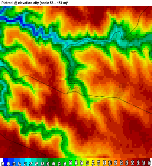 Pietreni elevation map