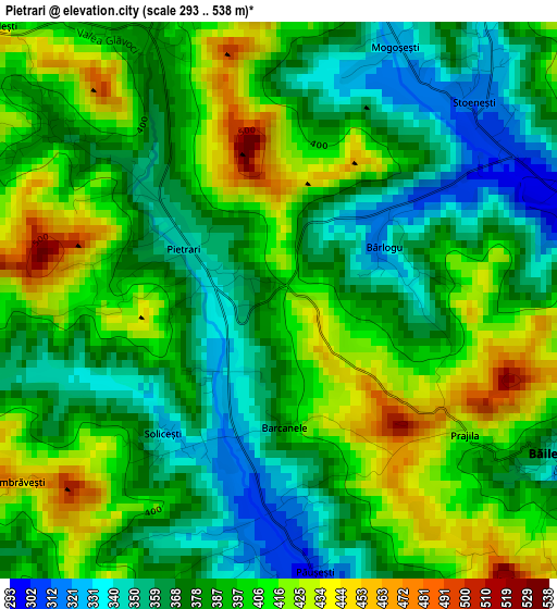 Pietrari elevation map