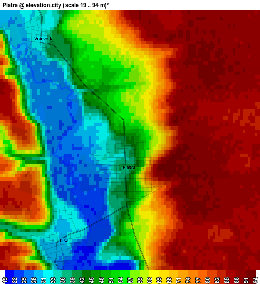 Piatra elevation map