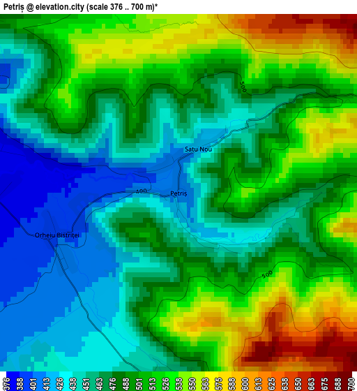 Petriș elevation map