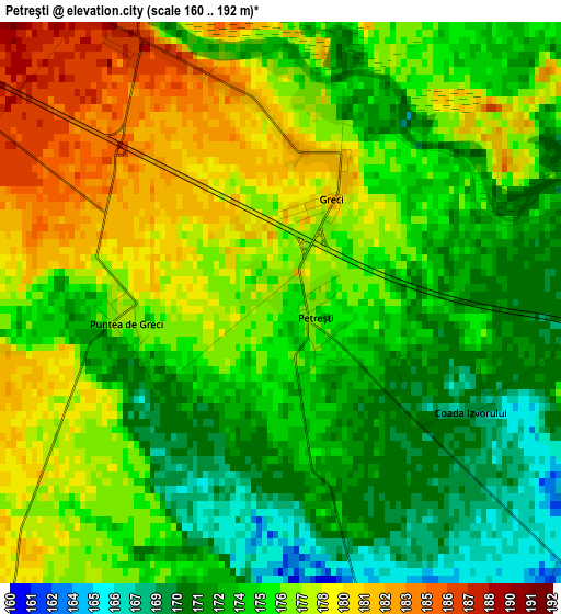 Petreşti elevation map