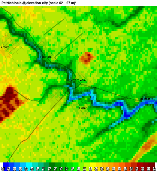 Petrăchioaia elevation map