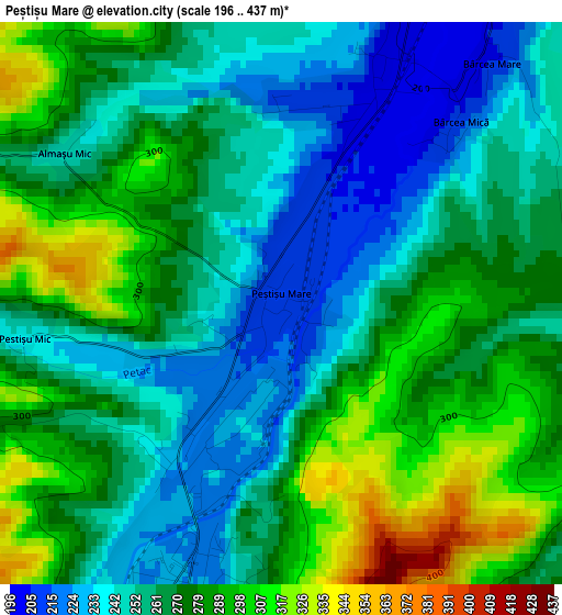 Peștișu Mare elevation map