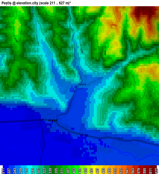 Peștiș elevation map