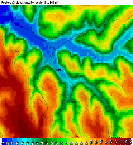 Peştera elevation map