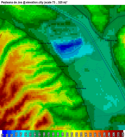 Peșteana de Jos elevation map