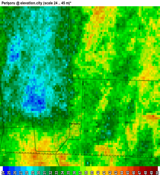 Perişoru elevation map