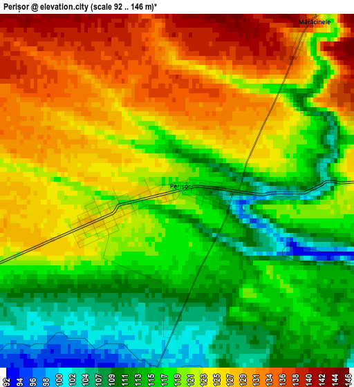 Perișor elevation map