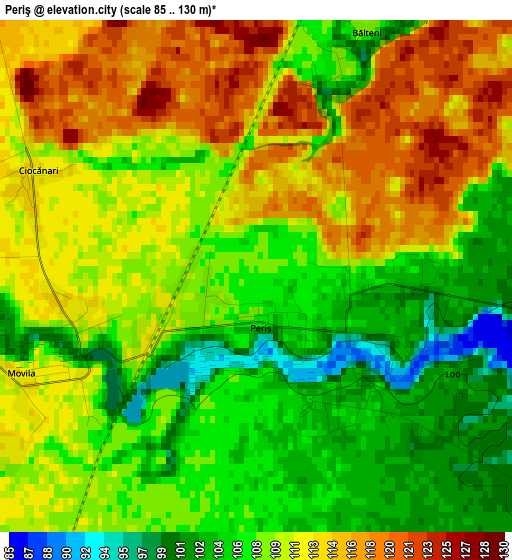 Periş elevation map