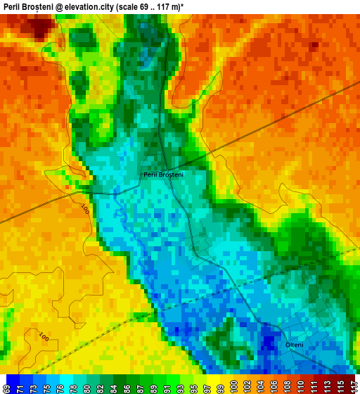 Perii Broșteni elevation map