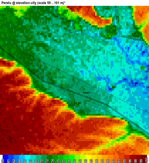 Peretu elevation map