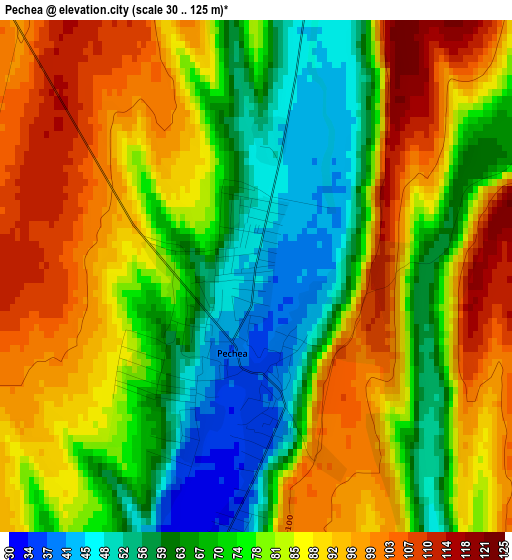 Pechea elevation map