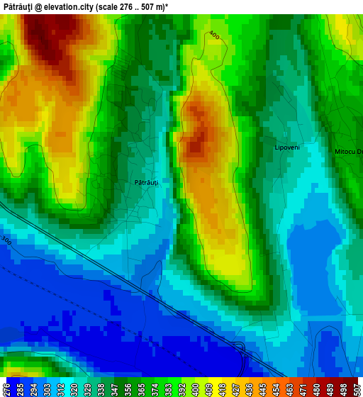 Pătrăuţi elevation map