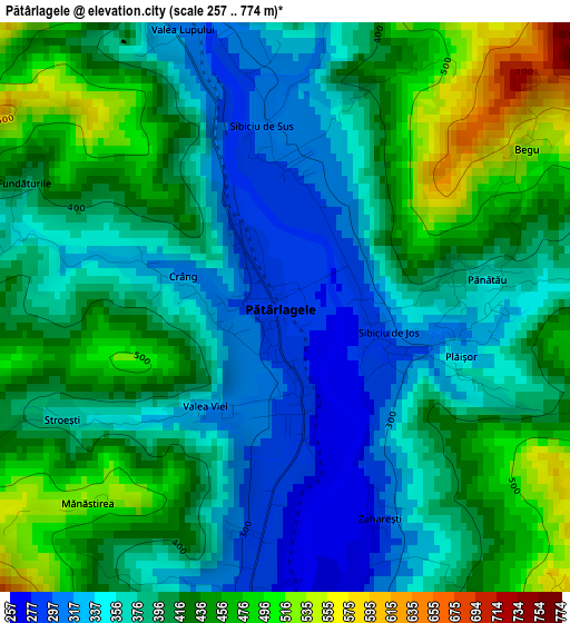 Pătârlagele elevation map